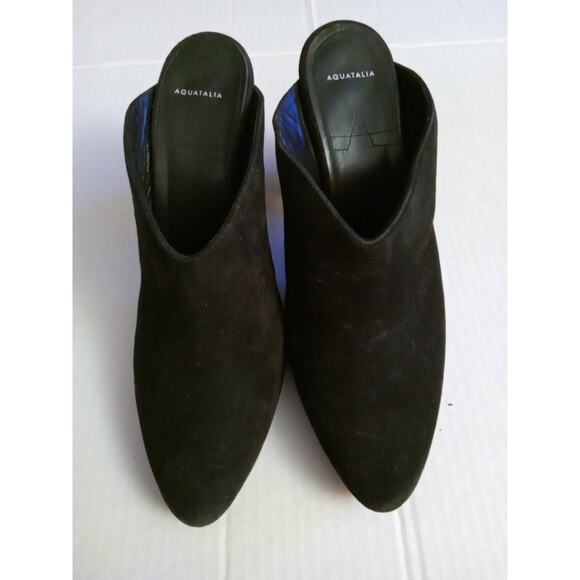 Aquatalia Women's Size 8 Olima Suede Waterproof Mules Black. Dressy or Casual - Picture 1 of 9